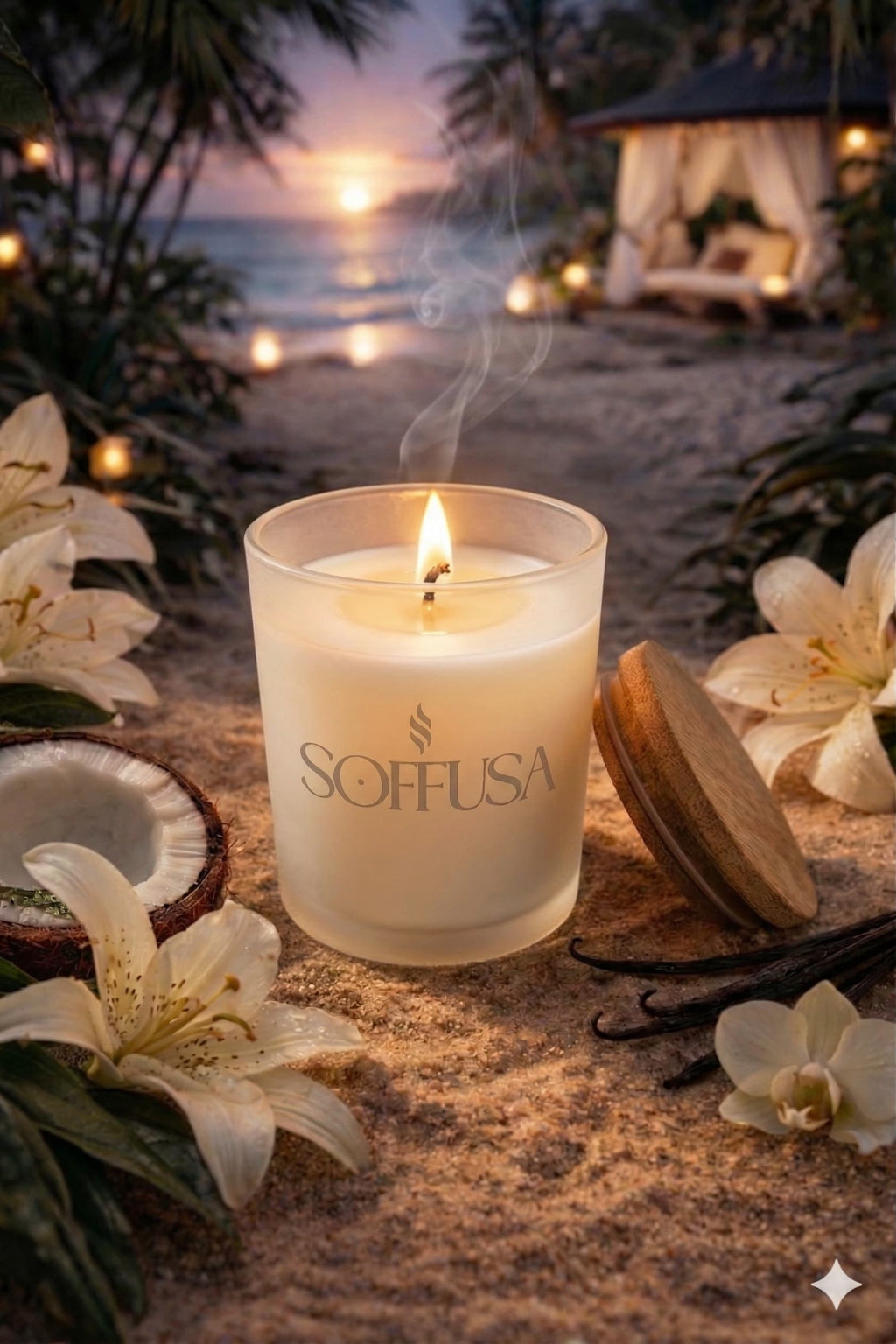 Candela profumata Paradise Beach 150g – Soffusa