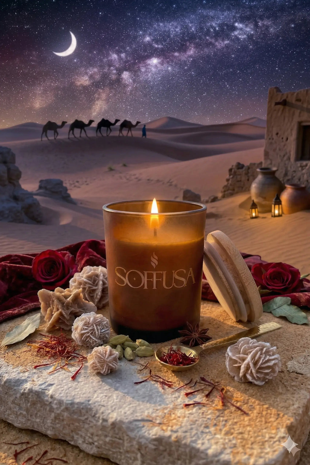 Candela profumata Sahara 150g – Soffusa