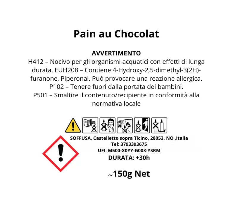 Etichetta candela Pain_au_chocolat 150g - Soffusa