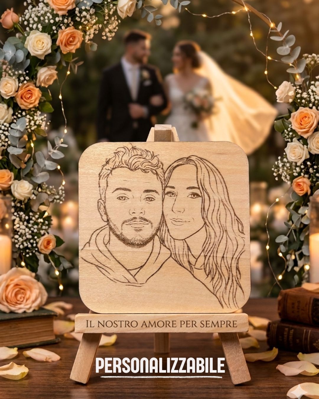 Tavoletta in Legno 8x8 Personalizzata